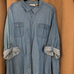 Chambray Jean Button Blouse Avenue